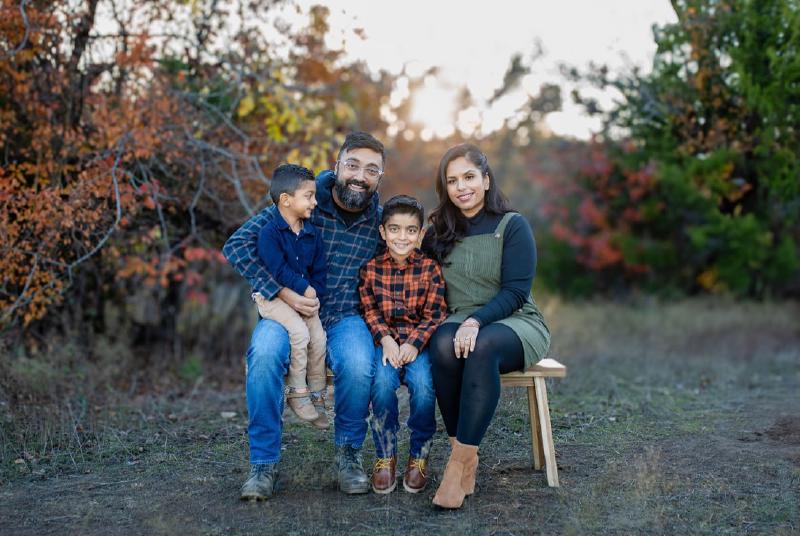 Amer Khalid with his family